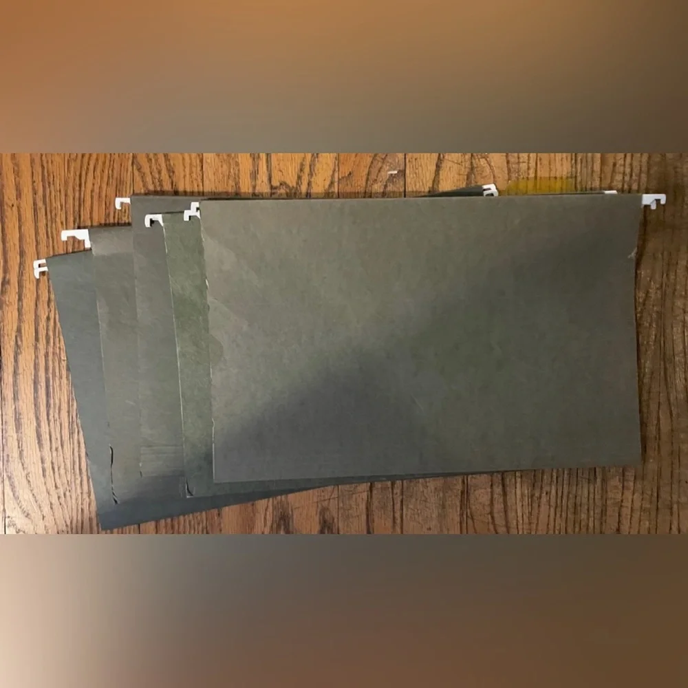 Vintage Hanging File Folders Green Dark Green